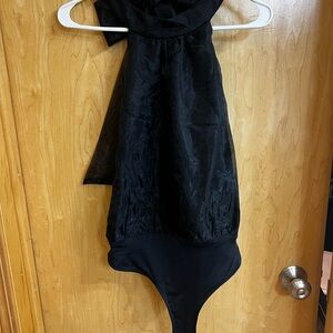 Elegant Black Halter Bodysuit